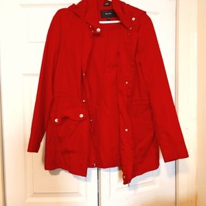 Red rain jacket